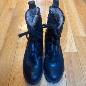 Frye Winter Shearling Fur Lined Combat Boots